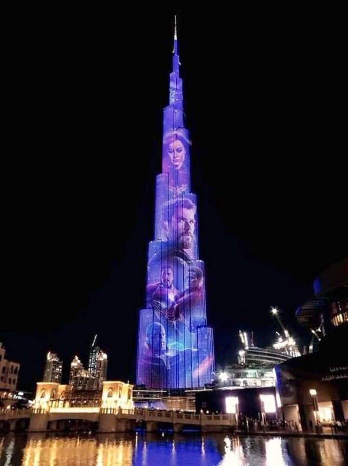 42. Avengers Endgame Advertisement On Burj Khalifa