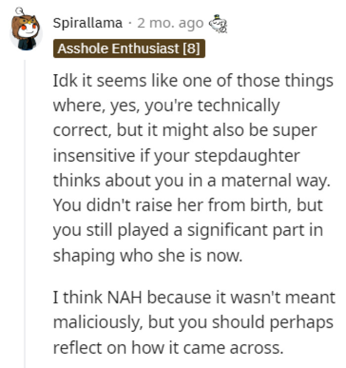 There was no malicious intent