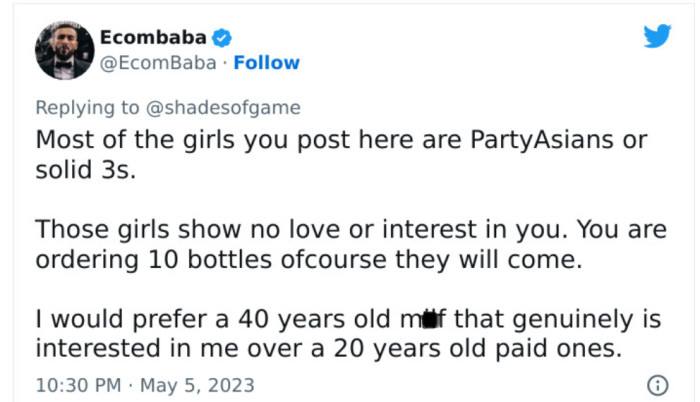 “Most of the girls you post here are PartyAsians or solid 3s.”