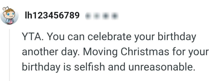 The OP can celebrate the birthday another day