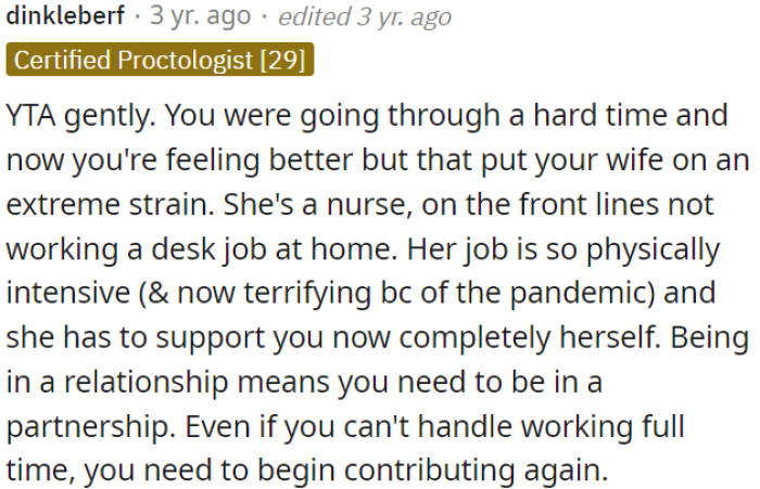 OP's wife is physically and mentally drained