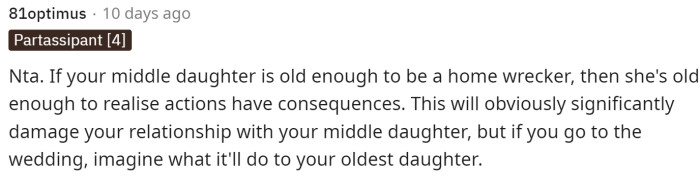 I think that he has a right to do whatever he wants, and if he doesn't attend, then she should understand why.