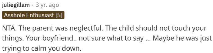 The parent was negligent