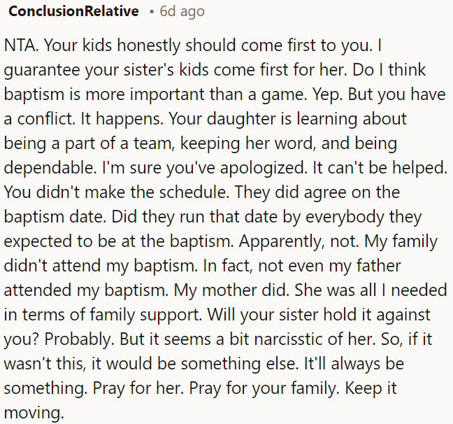 OP's sister might be upset, but it's not solely OP's fault.