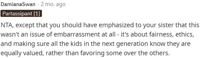 Equal value for all kids