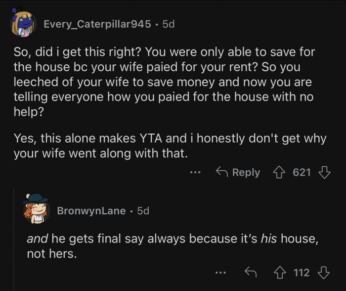 OP never gave any credit to his wife and her help.