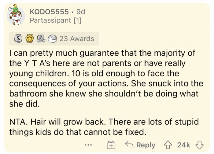 #20 Well, hair can definitely grow back. She just had to wait and realize her mistake.