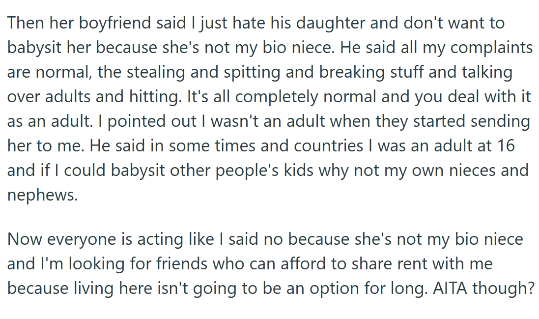 When he finally refused, his sister’s boyfriend accused him of bias—claiming he just didn’t want to babysit because the girl wasn’t his “real” niece.