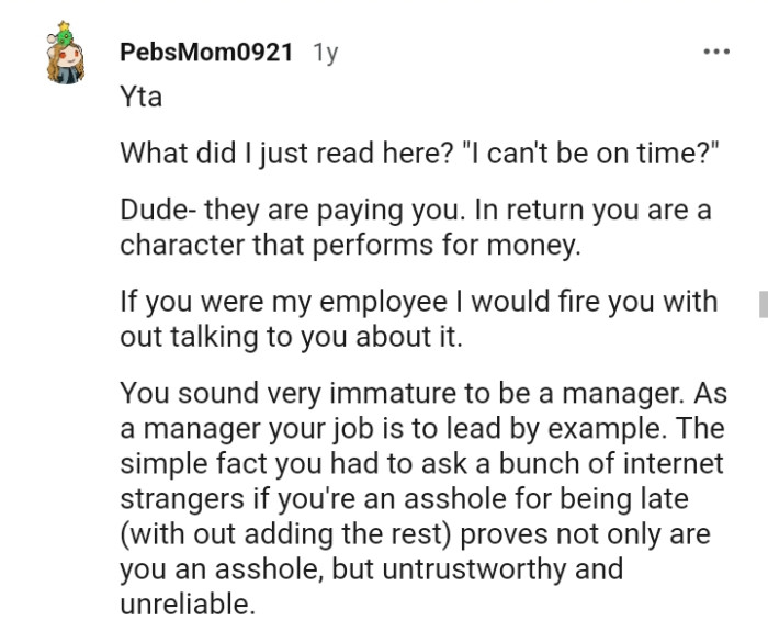 The OP sounds very immature