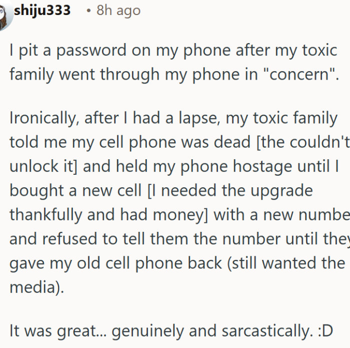 Putting a password on the phone was the smartest thing