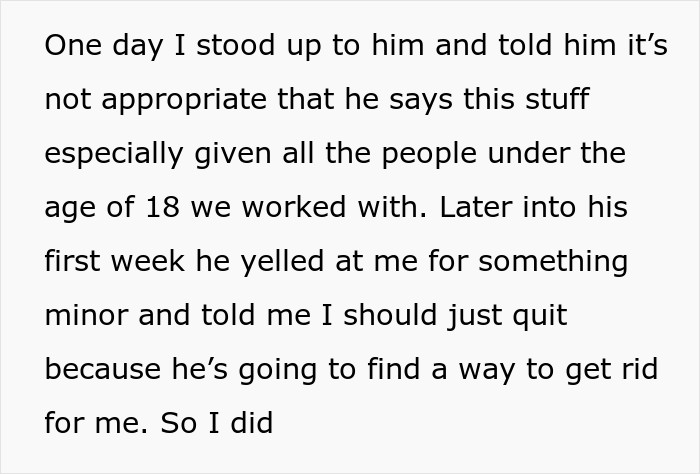 He yelled at me for something minor