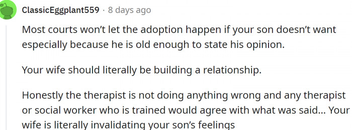 Most courts wouldn't allow it anyway if the child is not okay with it.