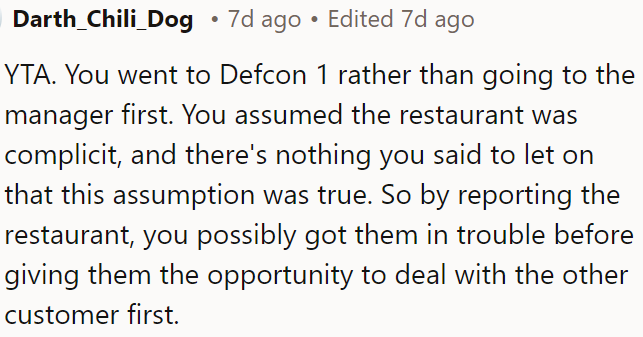 OP acted rashly without approaching the manager first.