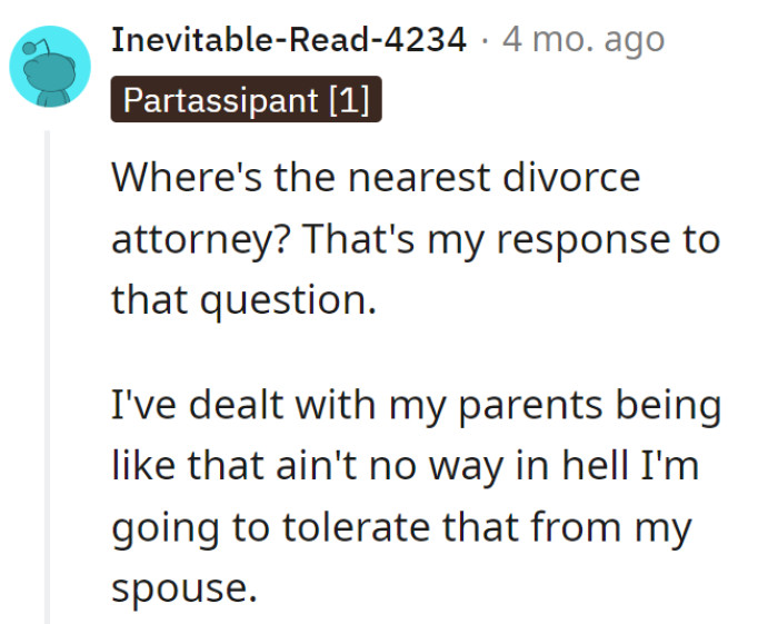 Running to the divorce attorney faster than a sprinter at the Olympics! No time for a rerun of that parental drama series.