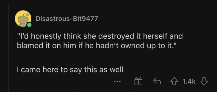 If it weren't for OP's son owning up to it, that would have been the deduction.