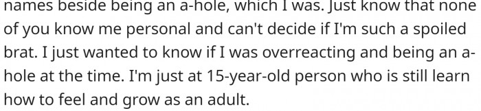 She realizes that it was wrong