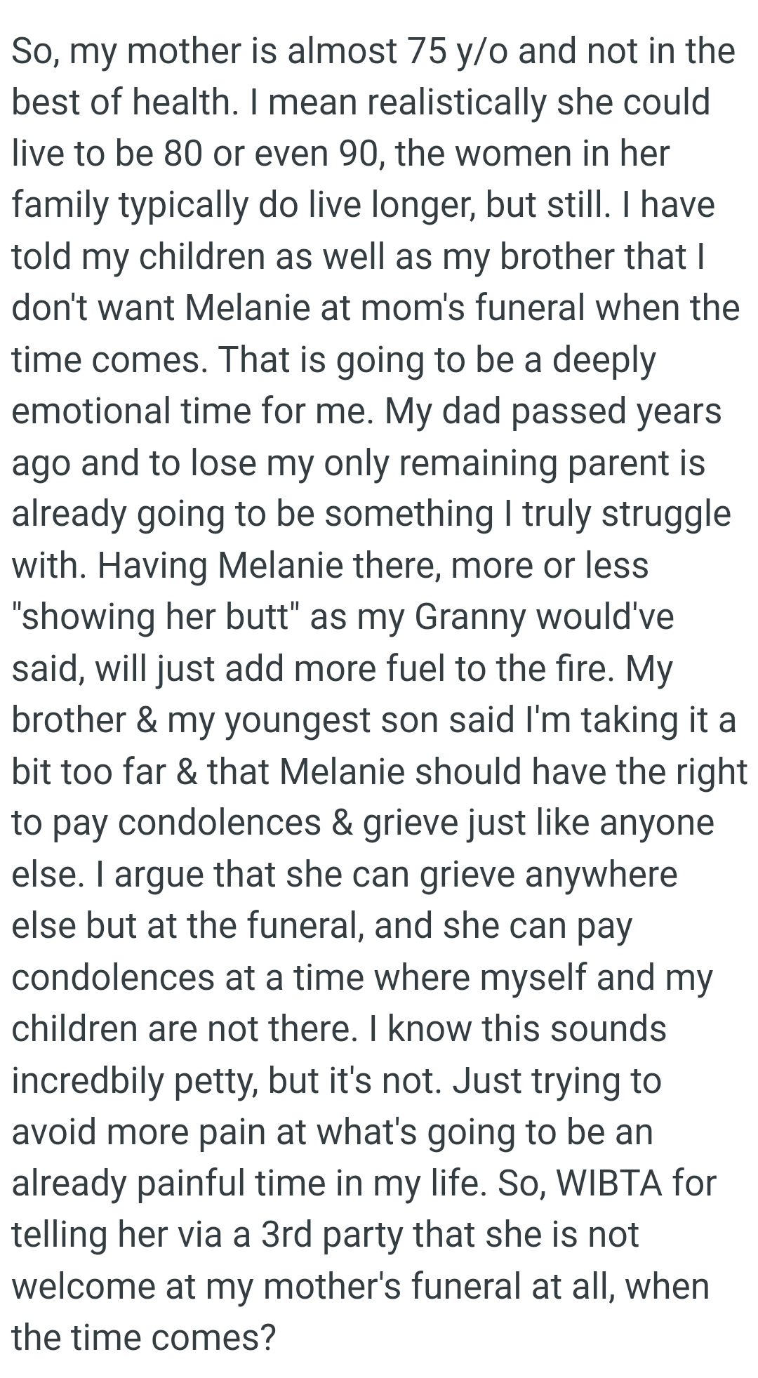 It's going to be a deeply emotional time for the OP