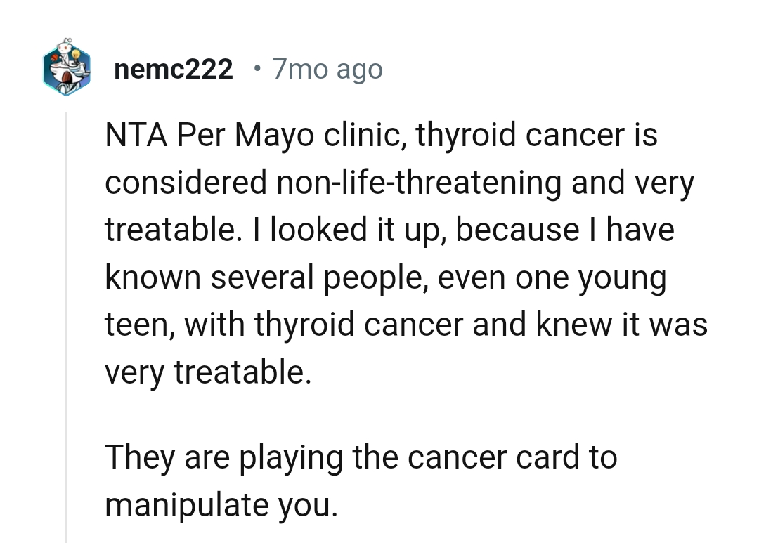 Thyroid cancer is not life-threatening