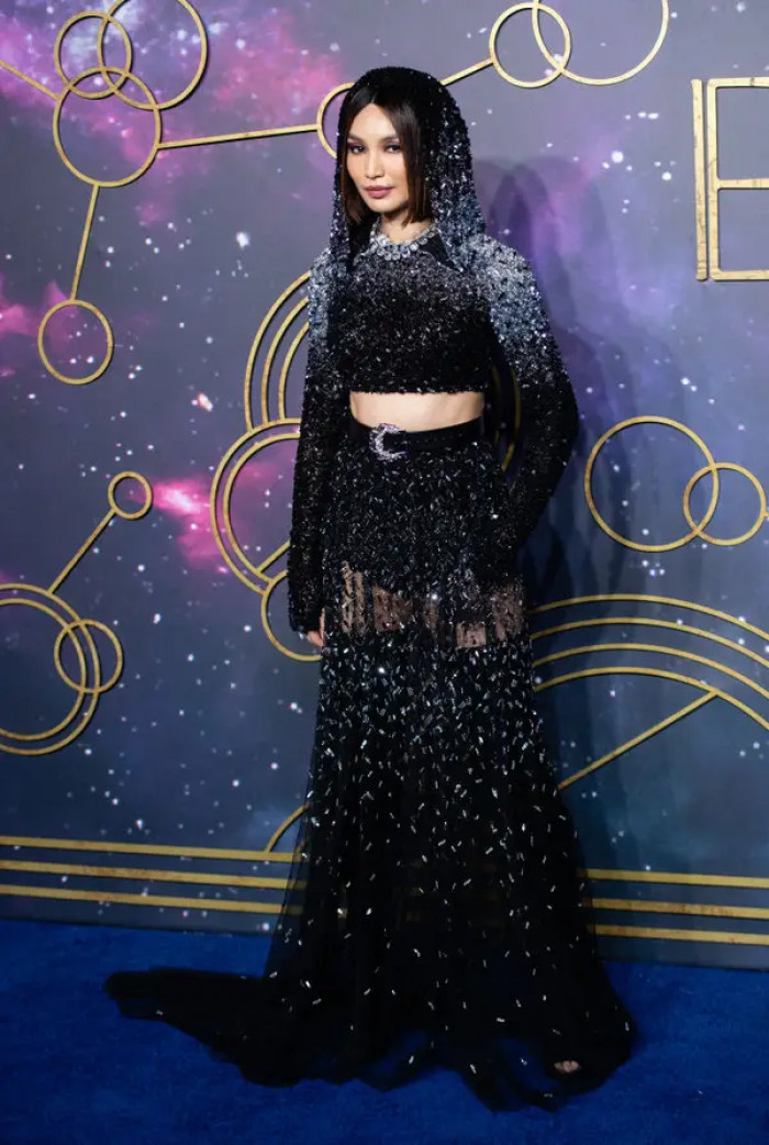 8. A contrast to the previous look is this Zuhair Murad cropped hoodie.