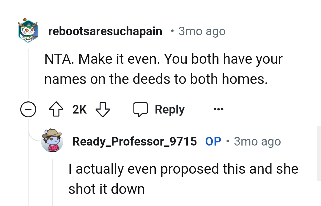 She shot down this proposal