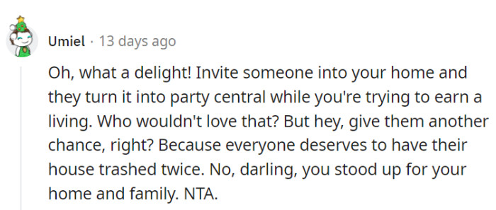 Definitely no second chances here—it was Alice's conscious choice!