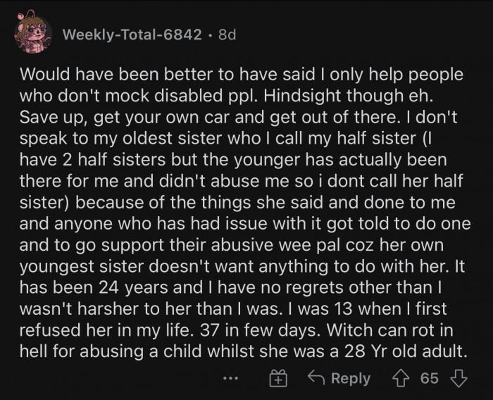 OP should save up and remove herself from that horrible living situation.