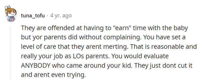 Parenthood has its quality control department. If they don't meet the standard of care, it's her job to ensure the child's safety.