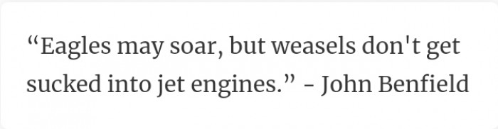 19. Weasels do not get sucked into jet engines