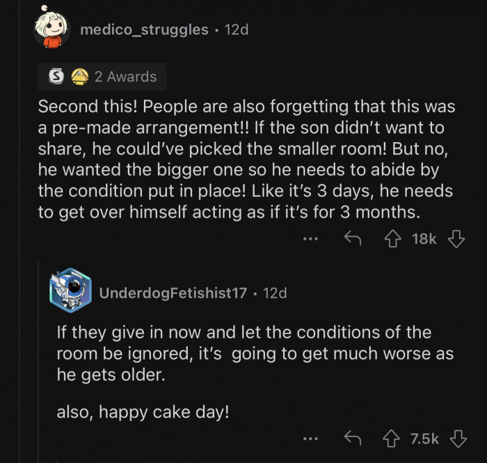 OP's son didn't honor the arrangement that was set between them.