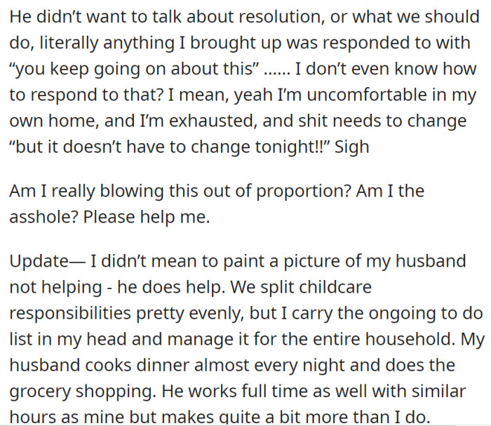 And here we are again with the “being emotional” person… in OP’s own house too.