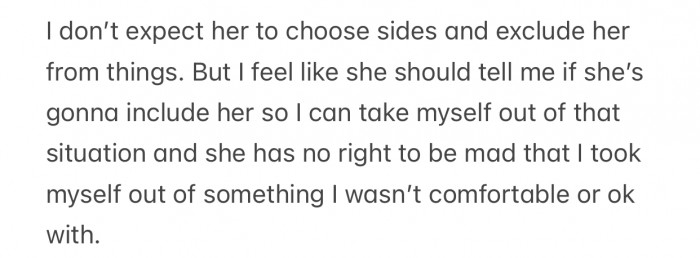 OP refuses to let her mother force her into situations she's not comfortable with.