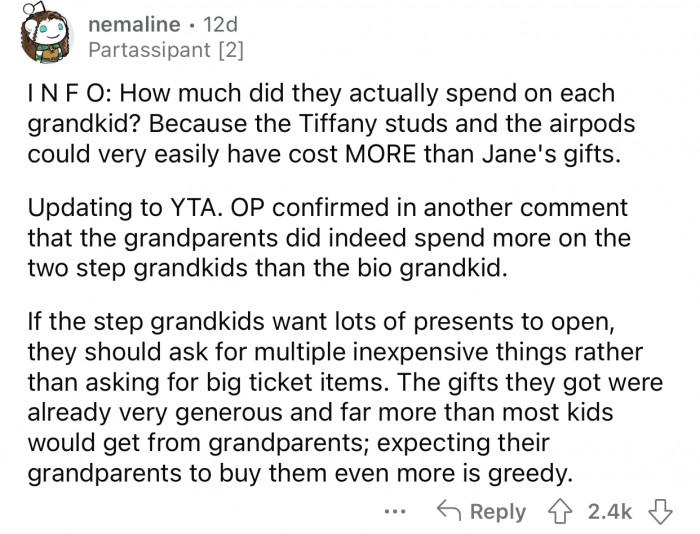 Including an expensive gift on your wishlist usually means you will only receive that item.