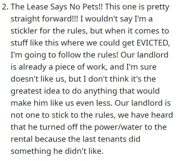 This is what we do not want to happen. Also, there is no guarantee in this case because there’s not enough relationship between the landlord.