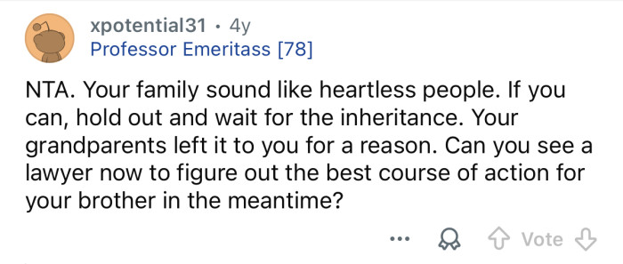 Your family are heartless.