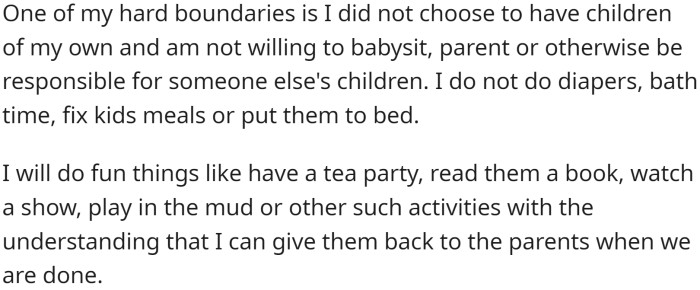 But he has clear boundaries