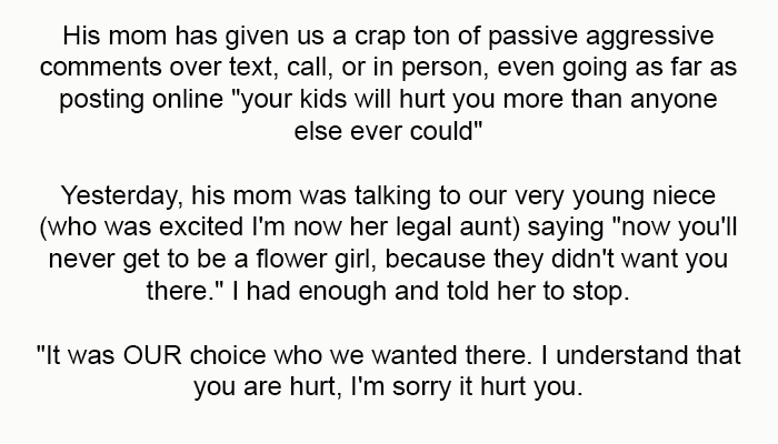 Now You'll Never Get to Be a Flower Girl Because They Didn't Want You There.