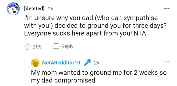 Maybe dad should have defended OP in front of everyone