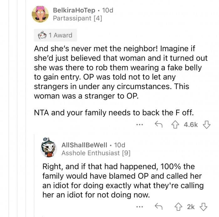 OP treated the woman like a stranger because she was.