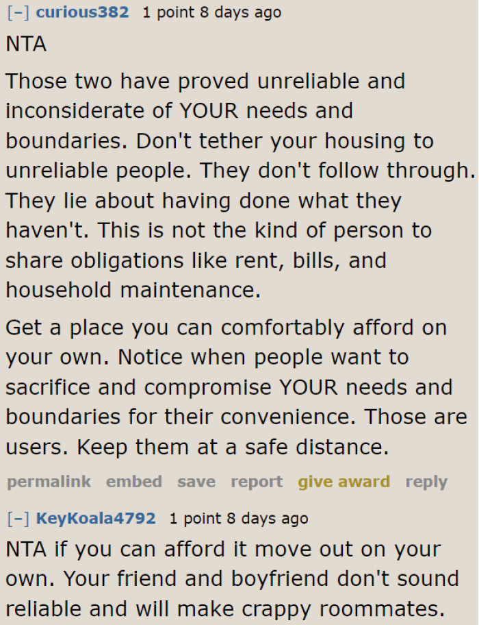 In this situation, the OP has already proven that these people won't respect her boundaries.