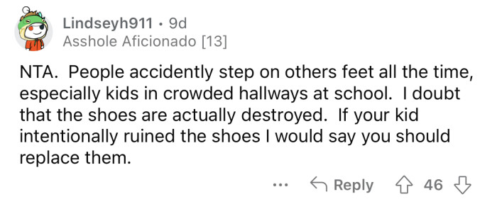 The shoes should only be replaced if it was intentional.