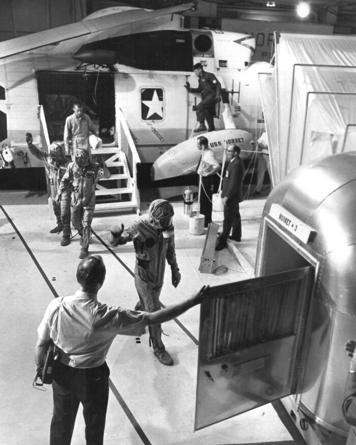 "Apollo 11 Astronauts Headed For Mobile Quarantine Facility (MQF)"