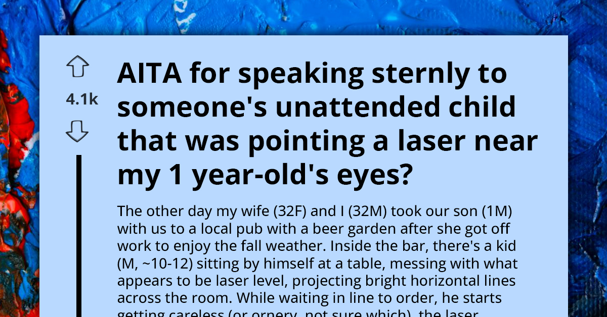 Protective Dad Confronts Unsupervised Child Over Laser Near Baby's Eyes
