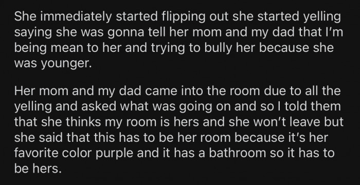 OP's stepsister did not take it well at all.