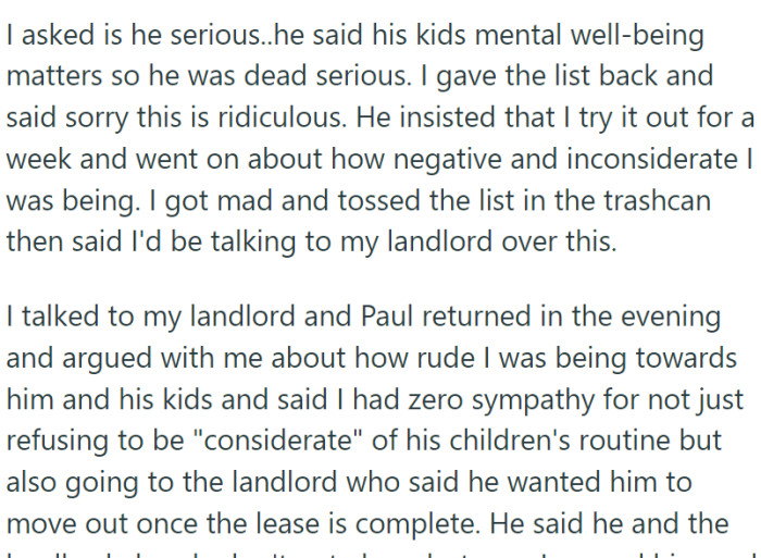 OP talked to the building manager, and things took a bad turn for Paul.