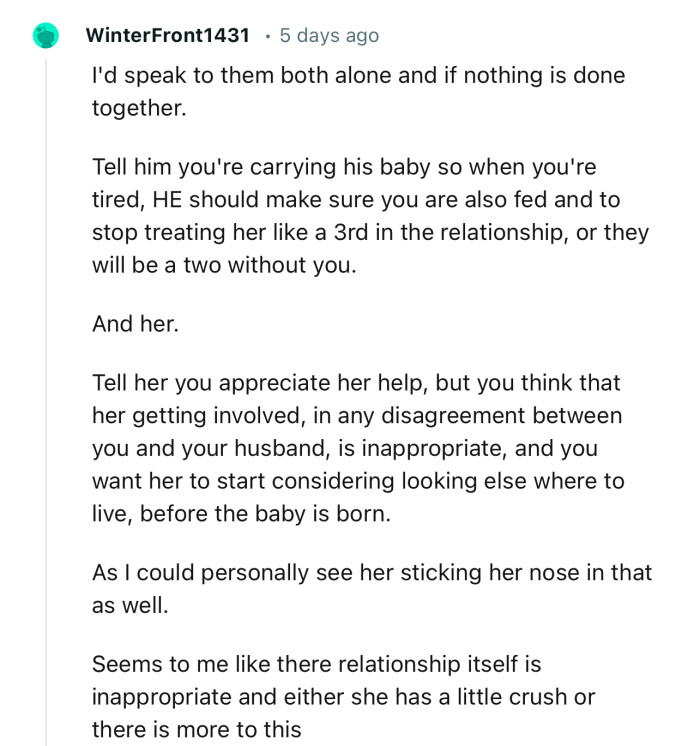 “Seems to me like their relationship itself is inappropriate, and either she has a little crush or there is more to this.”