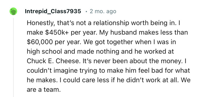 “Honestly, That’s Not a Relationship Worth Being In.”