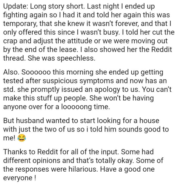 The OP was kind enough to provide an update for the audience