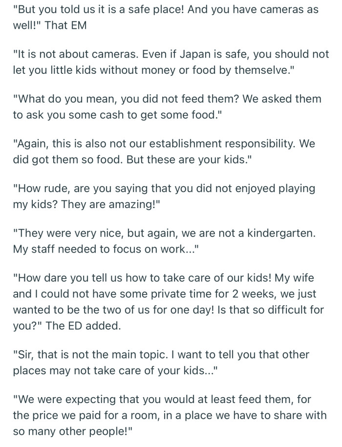 This was how the conversation went