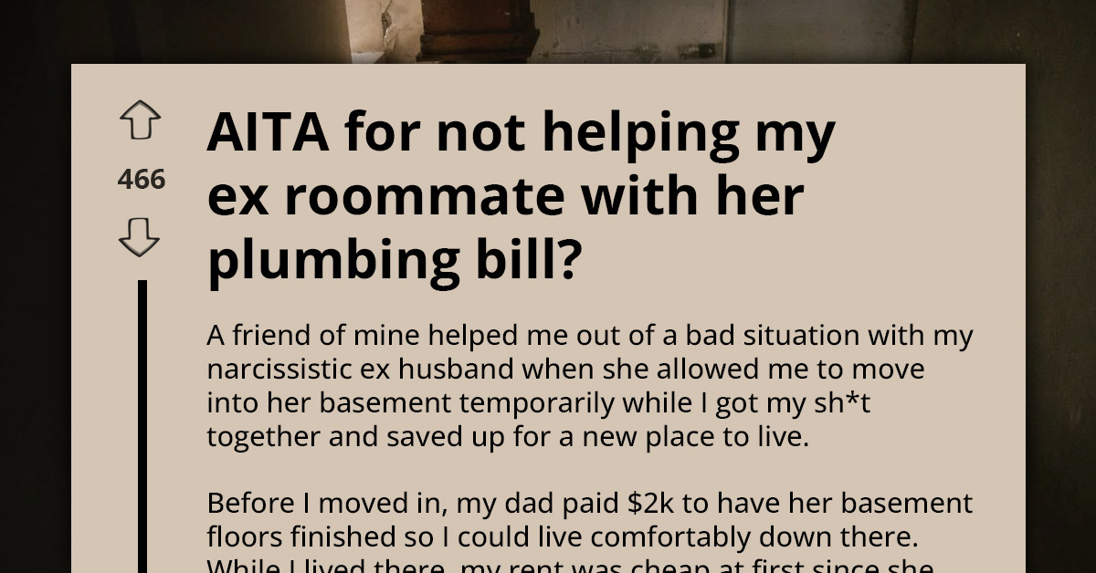 Woman Pays To Live In Friend’s Basement, Gets Shocking Message Asking For Plumbing Bill Contribution After Moving Out