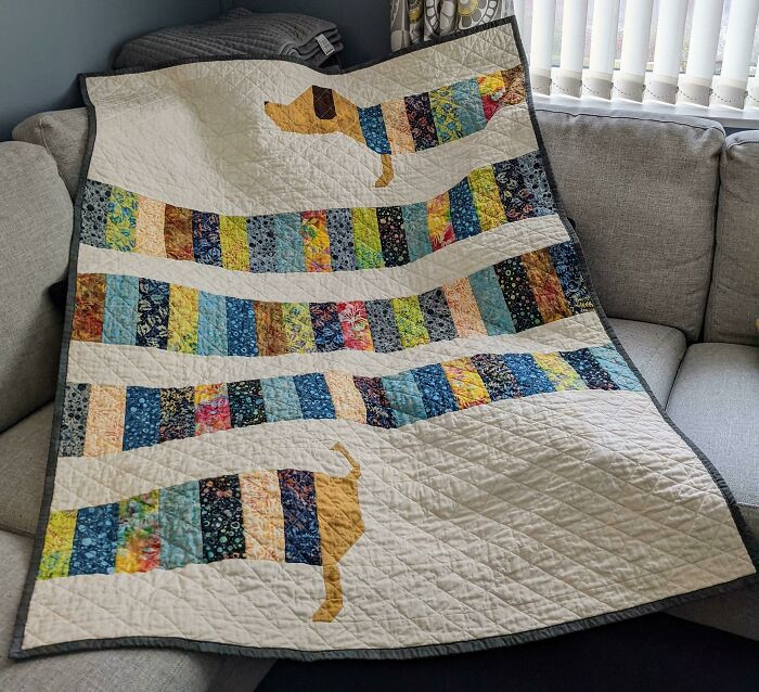 42. A Dachshund Quilt I've Just Finished As A Gift For My Sister-In-Law